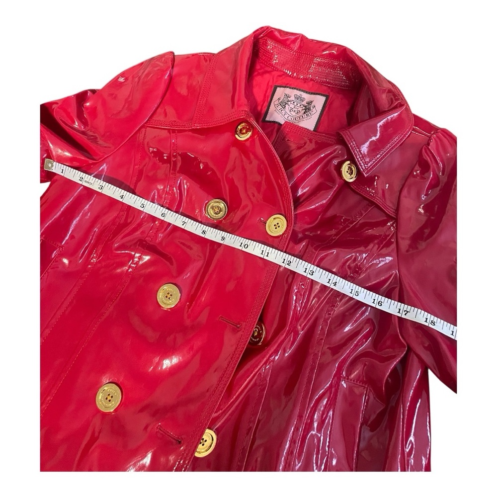 Juicy Couture Red Rain Jacket with Gold Buttons - Picture 7 of 15